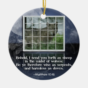 Cerâmica VERSO da BÍBLIA do ORNAMENTO do 10:16 de Matthew