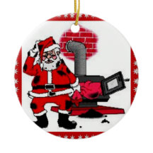 Vintage Santa Claus e um Ornamento de Queimador de