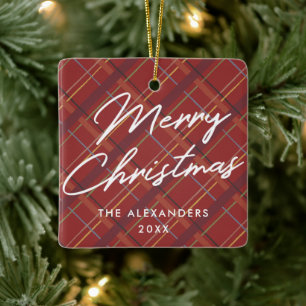 Cerâmica Xadrez de inverno Ornamento de Natal Feliz - Verme