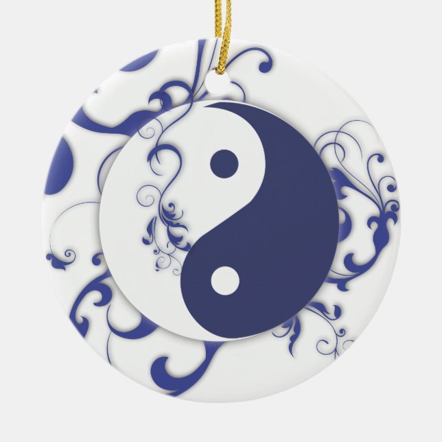 Cerâmica Yinyang com ornamento de rolagem (Frente)