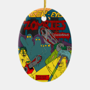 Cerâmica Zombis Laser-Eyed com ornamento das serras de