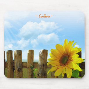 Cerca de madeira Mousepad do girassol