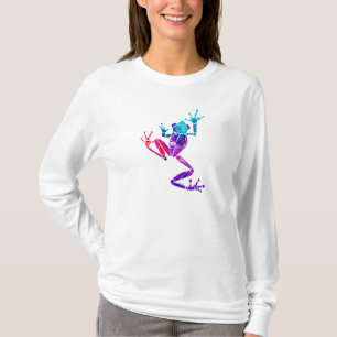 Cerceta & camisa por muito tempo Sleeved roxa do