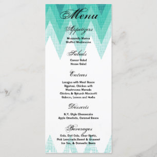 Cerceta Chevron de Ombre de 25 cartões do menu