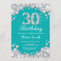 Cerceta do convite do aniversário de 30 anos e