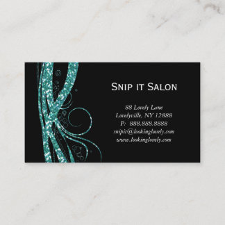 Cerceta do preto do brilho da prata do cartão de