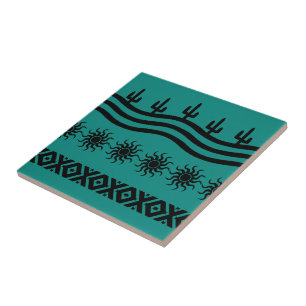Cerceta do sudoeste do design e azulejo preto
