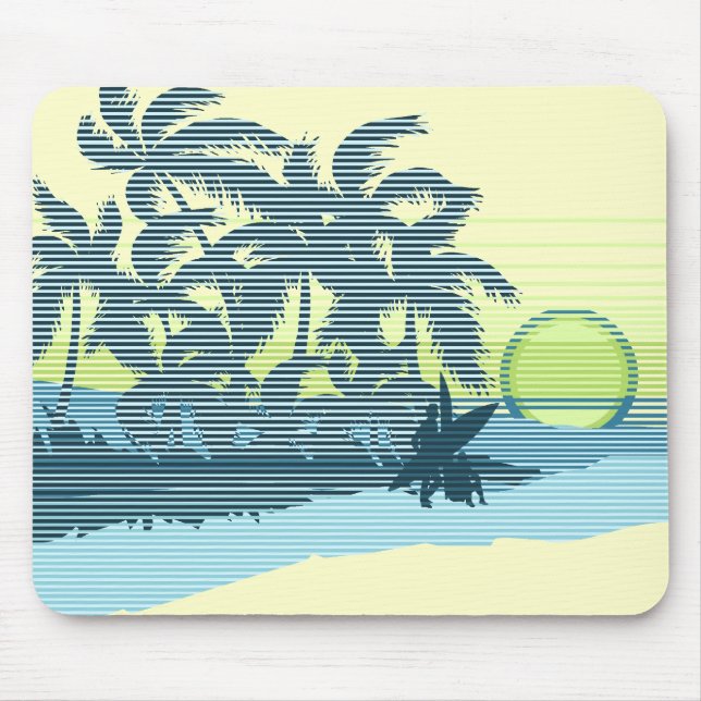 Cerceta grande Mousepad do por do sol (Frente)