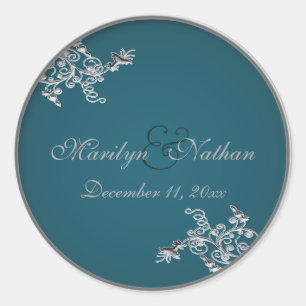Cerceta no peltre 1,5" Monogrammed etiqueta