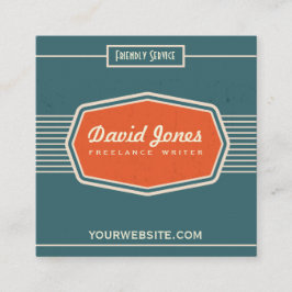 Cerceta retro do cartão de visita da forma do