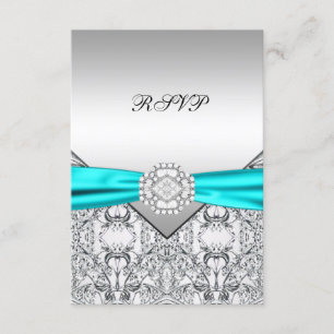 Cerceta RSVP Wedding azul