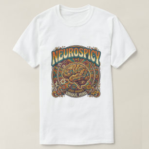 Cérebro Neurospicy Camiseta Groovy Retro Psicodé