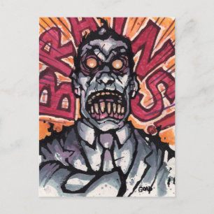 Cérebros! cartão postal - Ir