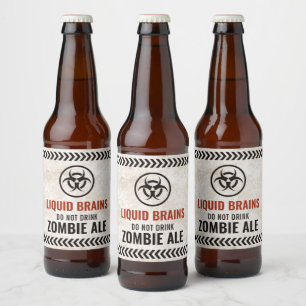 Cérebros líquidos etiquetas de zumbi para o Hallow