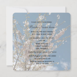 cereja floresce no convite a chás de panela do céu