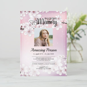 Cereja floresce Ordem Funeral de Serviço Convite