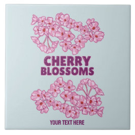 Cereja rosa floresce