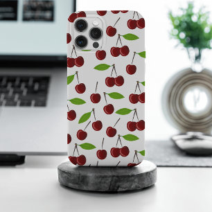 Cereja Vermelha, Padrão De Cerejas, Folhas, Fruta