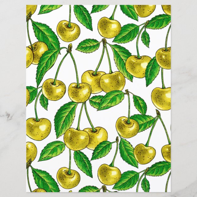 Cerejas amarelas em branco (Frente)