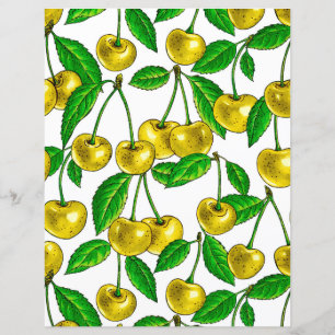 Cerejas amarelas em branco