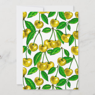 Cerejas amarelas sobre branco