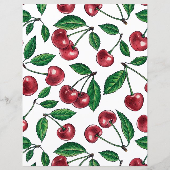Cerejas vermelhas em branco (Frente)