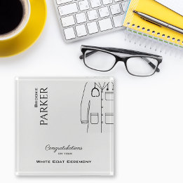 Cerimônia de Casaco Branco de Parabéns Simples