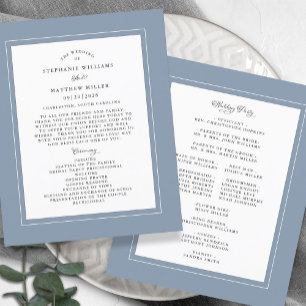Cerimônia de Casamento em Azul Poeirento Programa