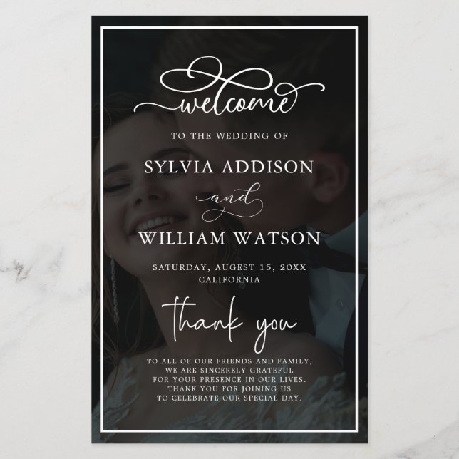 Cerimônia de Foto de Caligrafia Whimsical (Frente)