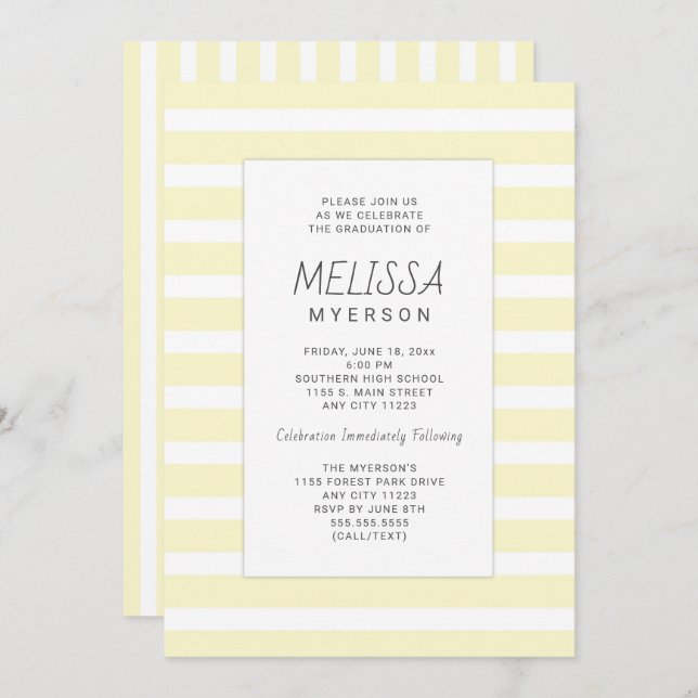 Cerimônia de graduação e/ou convites de festas (Frente/Verso)