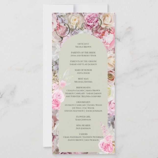 Cerimônia de Núpcias de Verão do Mel Floral Elegan (Verso)