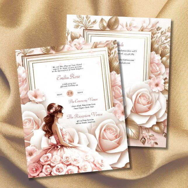 Cerimônia de Recepção de Quinceanera Rosa Corado   (Criador carregado)