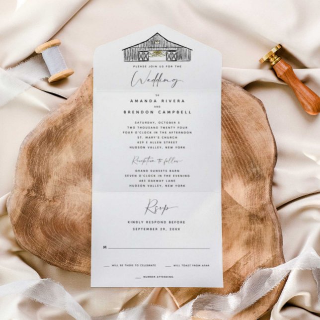 Cerimônia e Casamento de Recepção do Barn Elegante (Criador carregado)