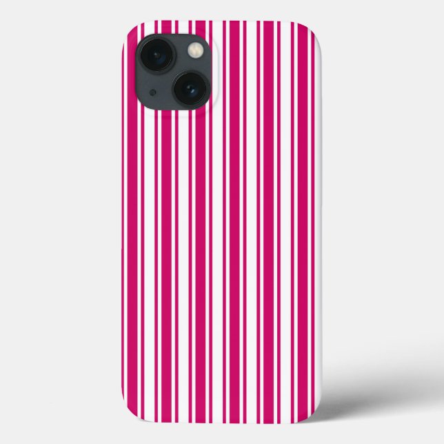 Cerise e listras de doces brancas Case-Mate iPhone (Verso)
