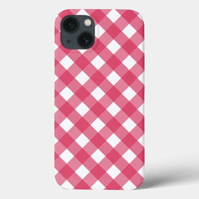 Cerise gingham Case-Mate capas de iphone (Verso)
