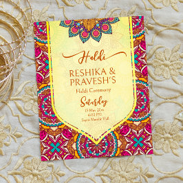 Cerise mandala rangoli conjunto haldi convite