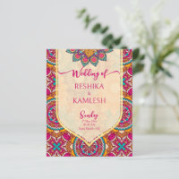 Cerise mandala rangoli convite para o orçamento do