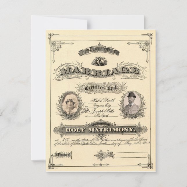 Certidão de Casamento Antiga (Frente)