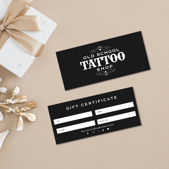 Certificação de Presente de Artista de Tatuagem Mi (Minimal Bold Tattoo Artist Gift Certification)