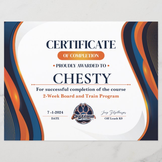 Certificado #13 (Frente)