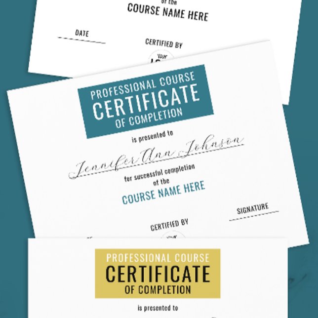 Certificado Azul Simples De Conclusão (Criador carregado)