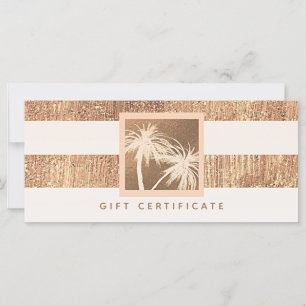 Certificado-cadeau de palmeira tropical de cobre e
