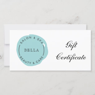 Certificado-Cadeau de Salão de Spa Aqua Moderno Mí