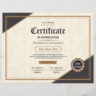 Certificado da apreciação