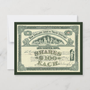 Certificado de Ação de Capital Antigo Finanças Emp