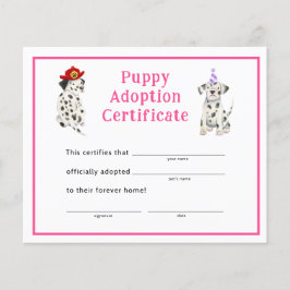 Certificado de Adoção de Cãozinha do Partido Dalma