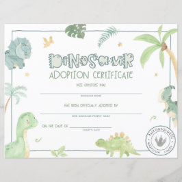Certificado de Adoção de Dinossauro