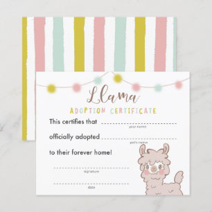 Certificado de adoção de Festa de aniversário L