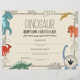 Certificado de Adoção do Dinossauro