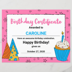 Certificado de Aniversário do Clipart de Cupcake C